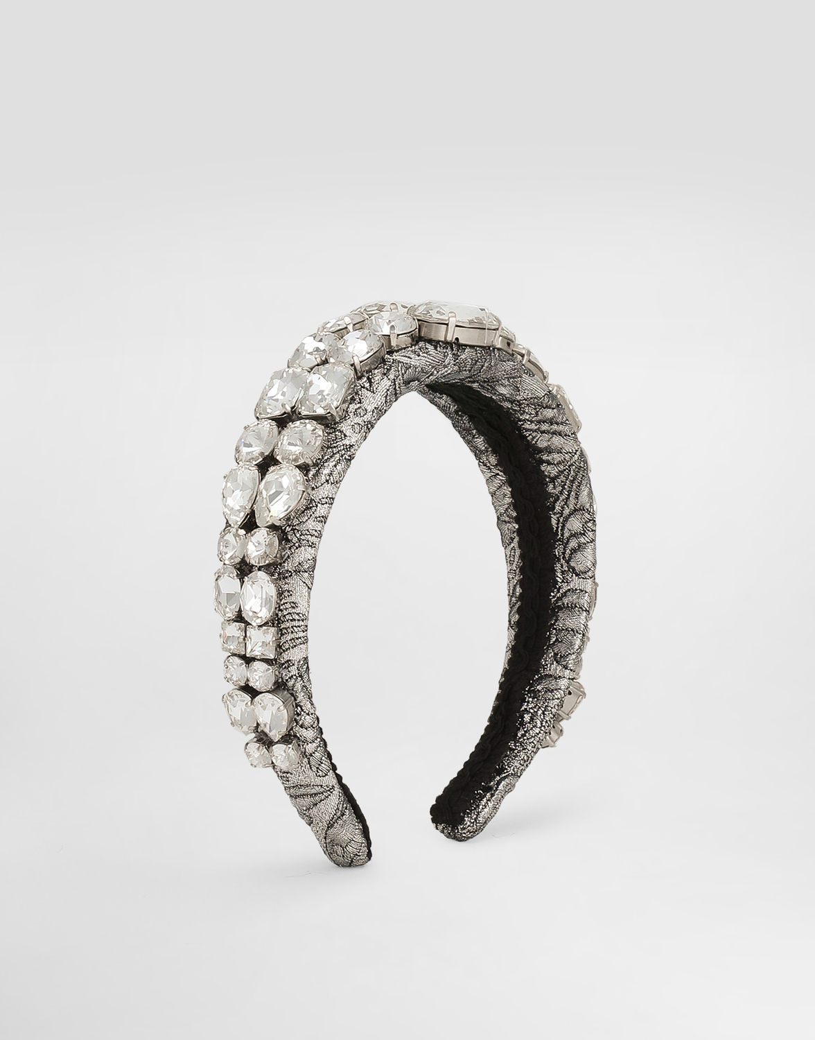 

Жаккардовый ободок с цветочным узором и вышивкой DOLCE & GABBANA, мультиколор