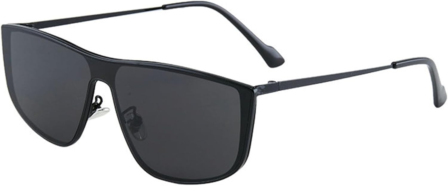 

Willochra Винтажные роскошные модные солнцезащитные очки большого квадратного размера для женщин и мужчин, модные, для вождения, с плоской верхней частью, в стиле панк, с защитой от УФ-излучения UV400, C1