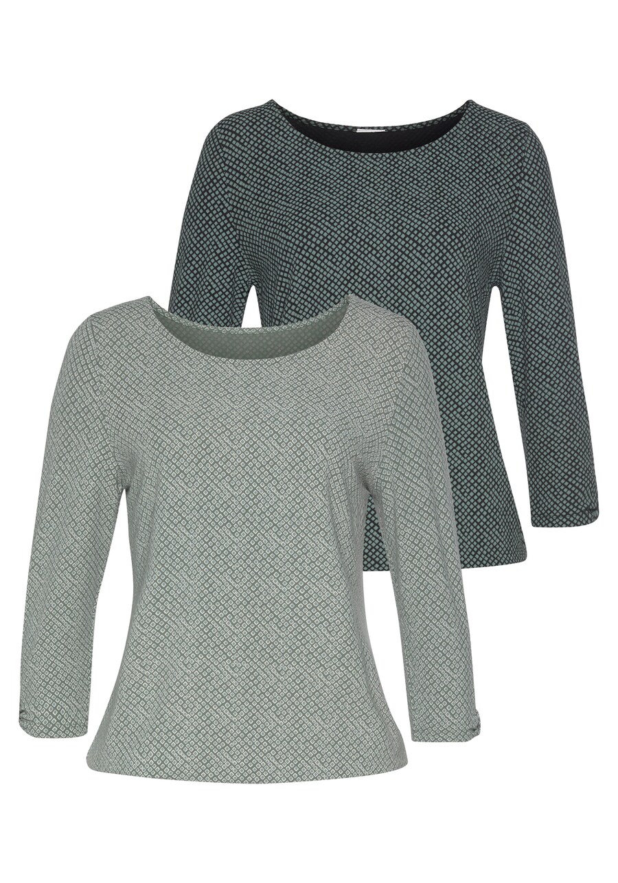 

Топ LASCANA Shirt, цвет grey/dark grey