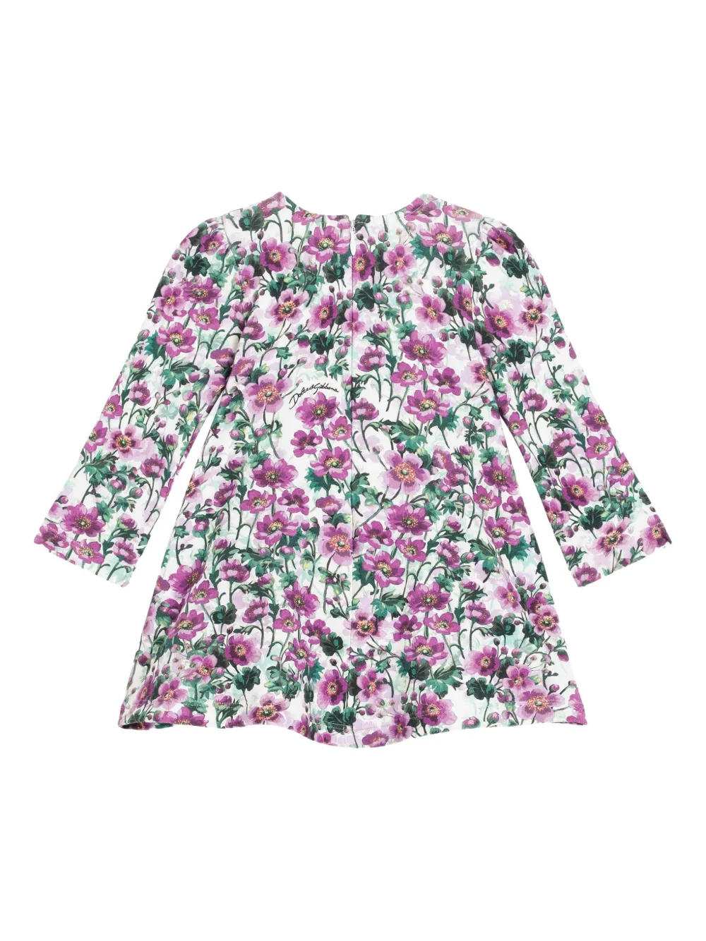 Платье со сборками и цветочным принтом Dolce & Gabbana Kids, белый — фото 2
