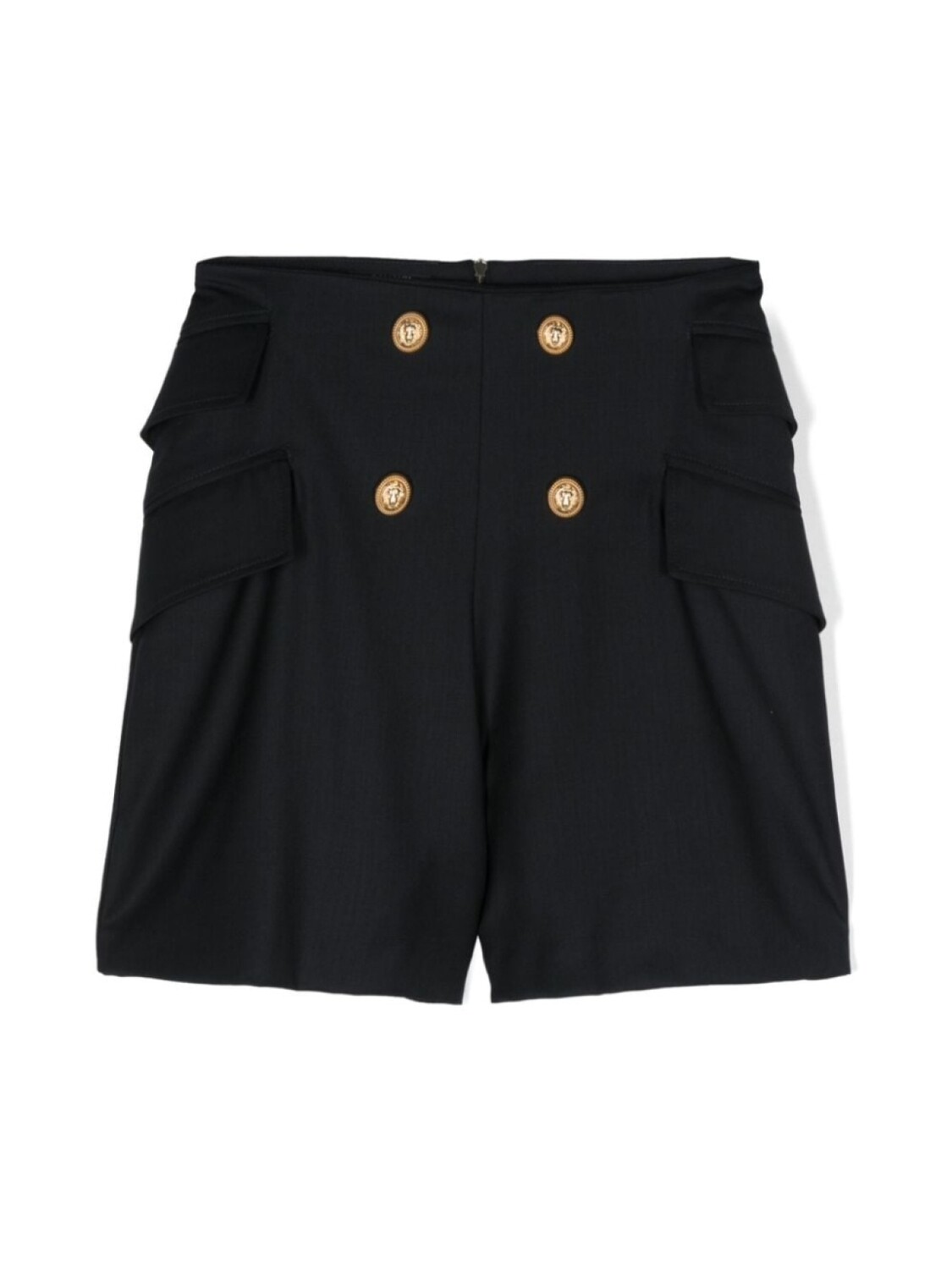 

Balmain Kids твиловые шорты с декоративными пуговицами, синий