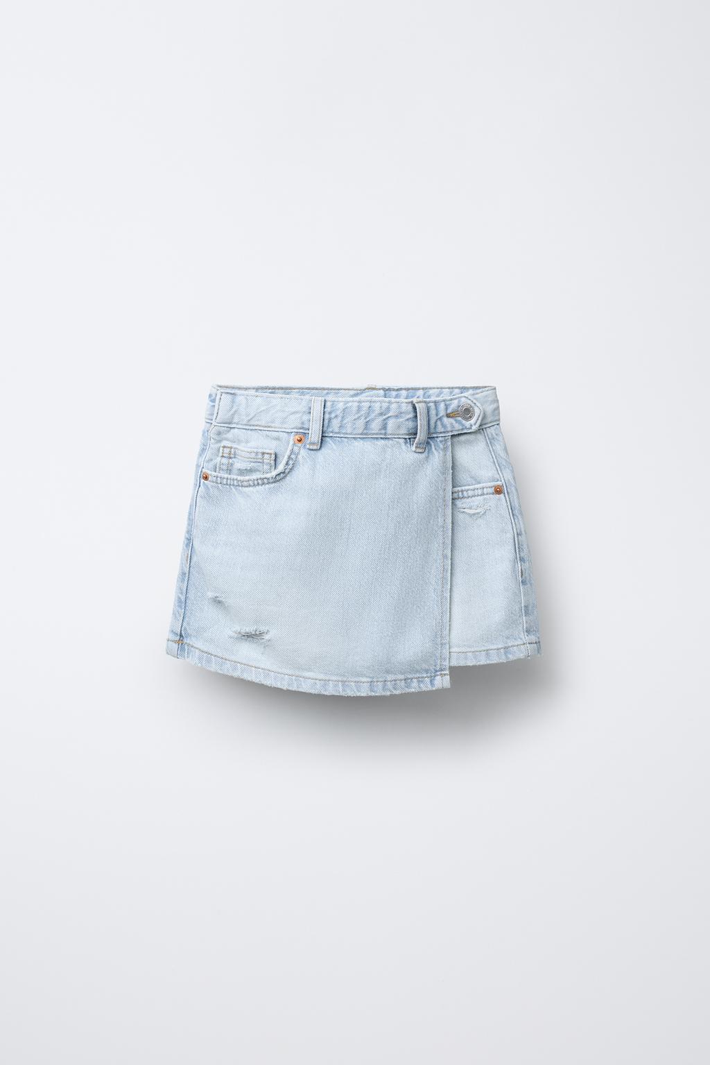 

Джинсовые шорты- бермуды ZARA, светло-синий