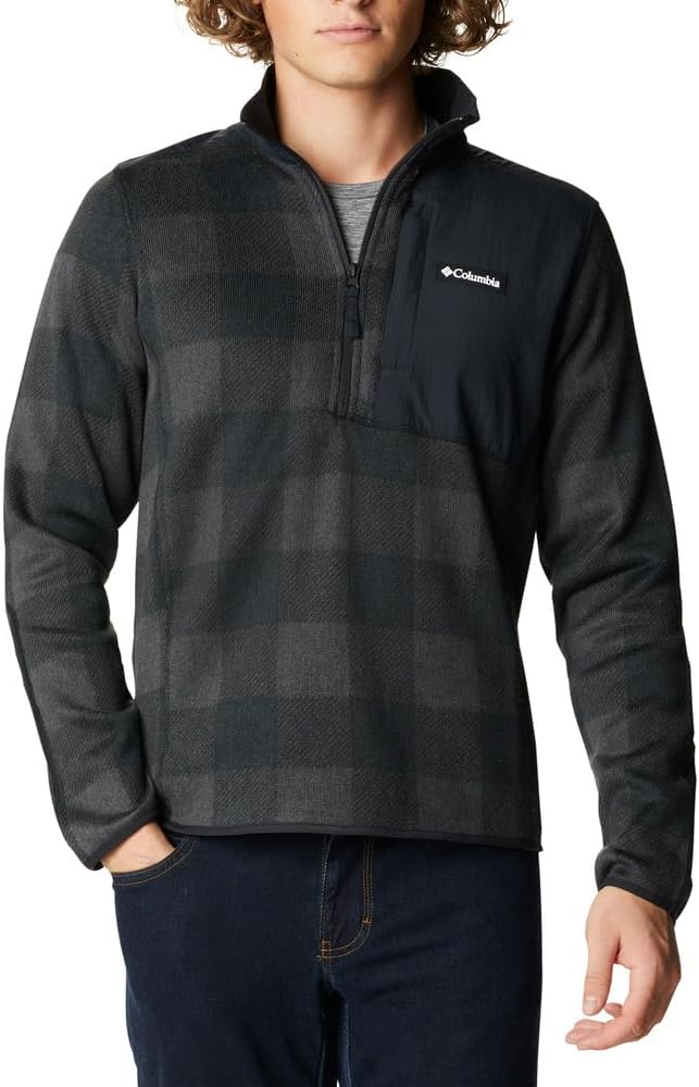 

Columbia мужская толстовка Sweater Weather Half Zip, Black Camo Buffalo/Black