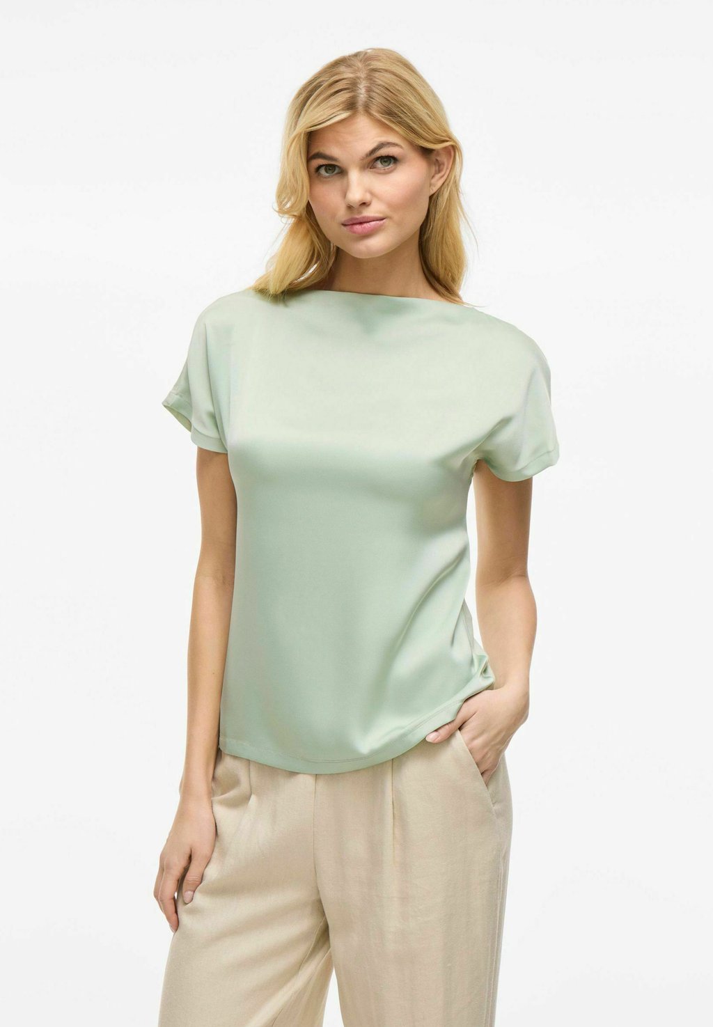 

Блуза VIELLETTE WATERFALL - Basic T-shirt VILA, светло-зеленый