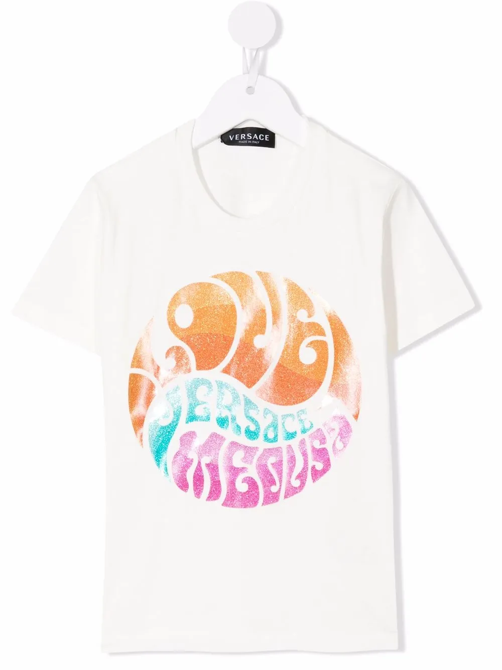 

Футболка с графичным принтом Versace Kids, белый