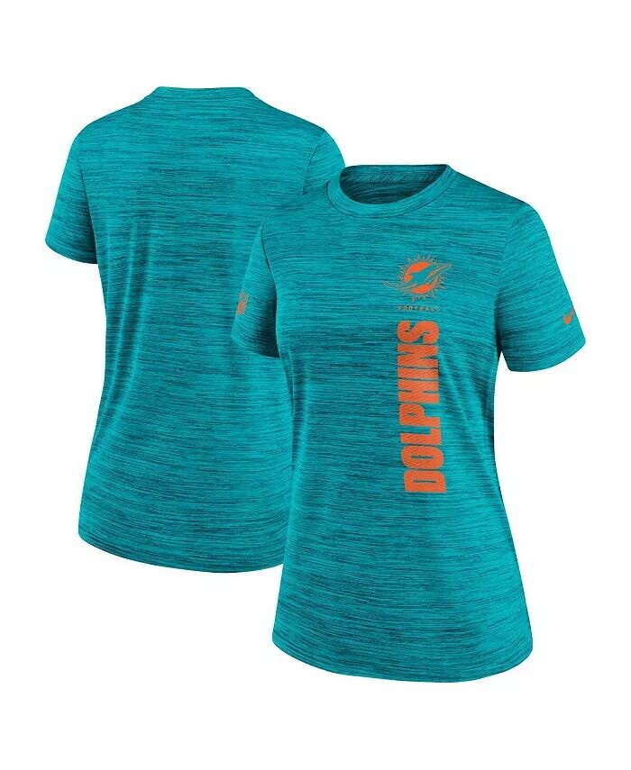 

Женская футболка Aqua Miami Dolphins Velocity Performance Nike, синий