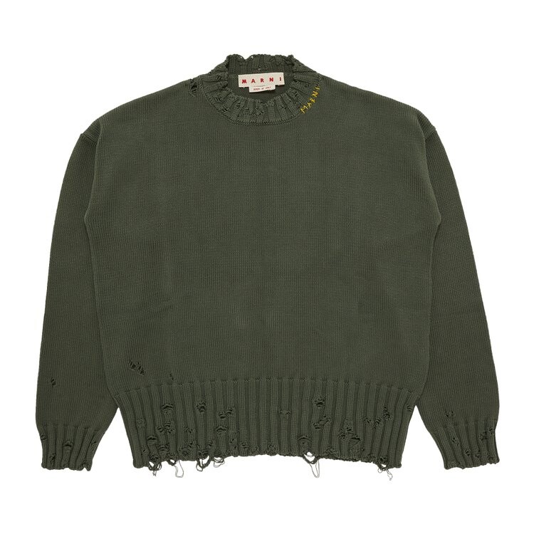 

Джемпер Marni Distressed Finish Knit Jumper, цвет Leaf Green