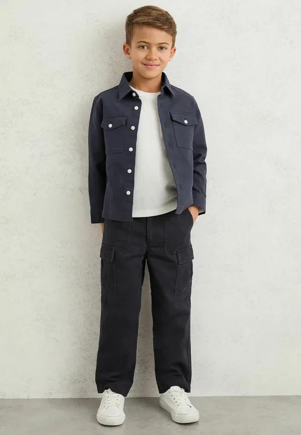 Куртка-овершорт Reiss Isle button through overshirt, темно-синий