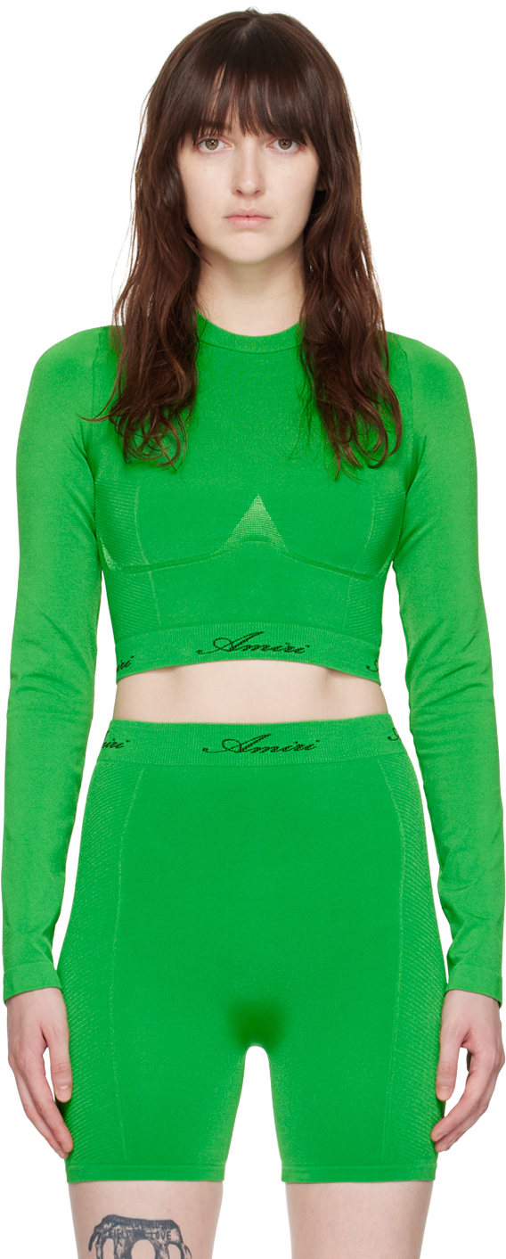 

Зеленый жаккардовый топ AMIRI, Fern green