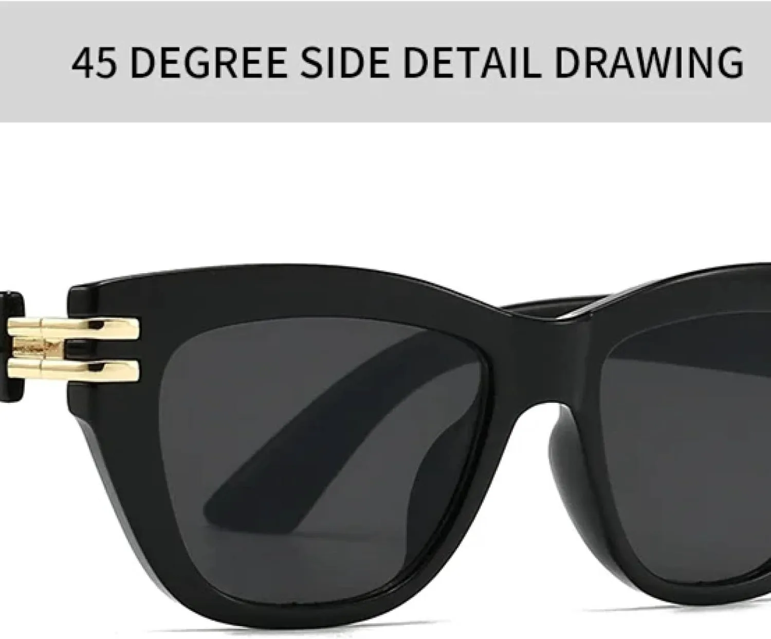 

Роскошные панк-солнцезащитные очки неправильной формы для женщин и мужчин, винтажные популярные очки в крупной оправе с металлическими заклепками TYUVIVO, Gray Gray