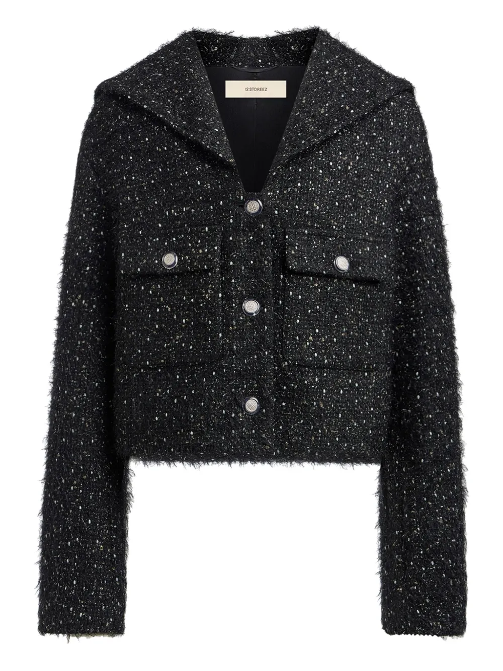 

Твидовый пиджак 12 STOREEZ, черный