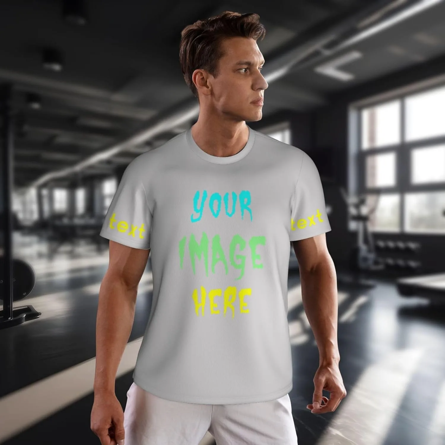 Футболка Custom для мужчин с фото и текстом — фото 4
