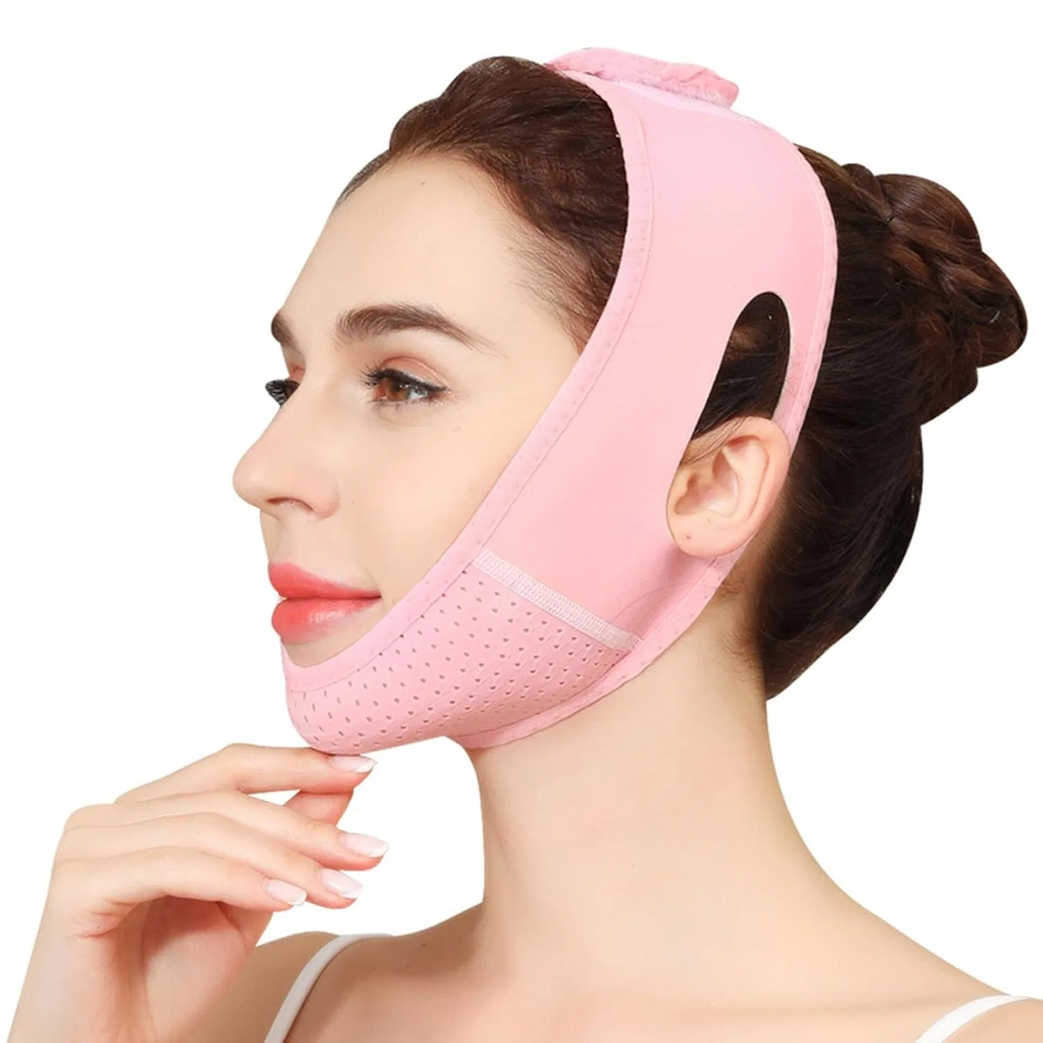 Пояс для подтяжки лица и уменьшения двойного подбородка розовый ‎Cusros, Pink