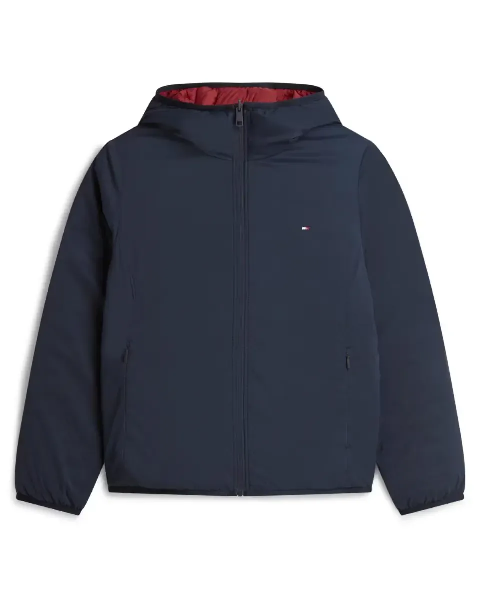 Женская двусторонняя куртка с капюшоном Tommy Hilfiger, темно-синий