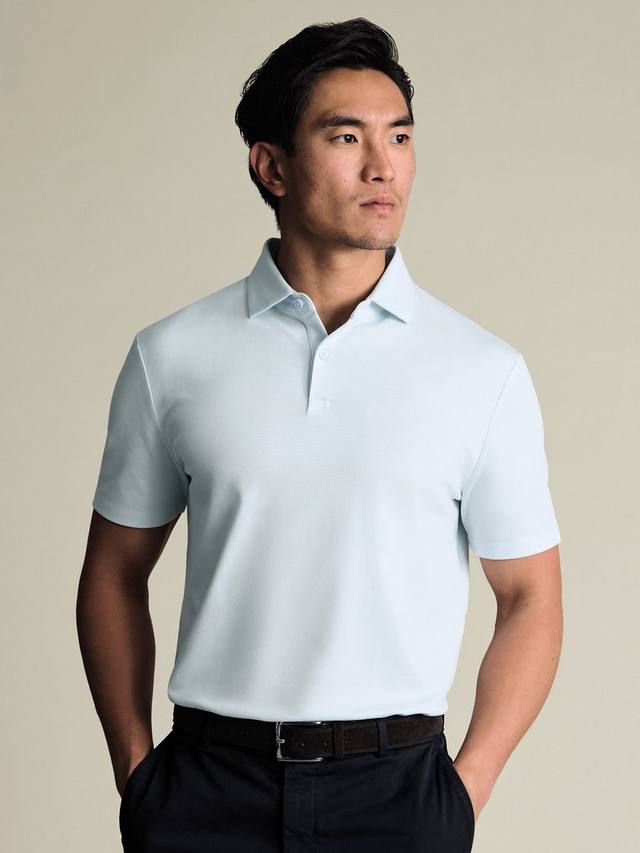 

Короткий рукав поло из хлопковой смеси Charles Tyrwhitt, Ice Blue, Синий, Короткий рукав поло из хлопковой смеси Charles Tyrwhitt, Ice Blue