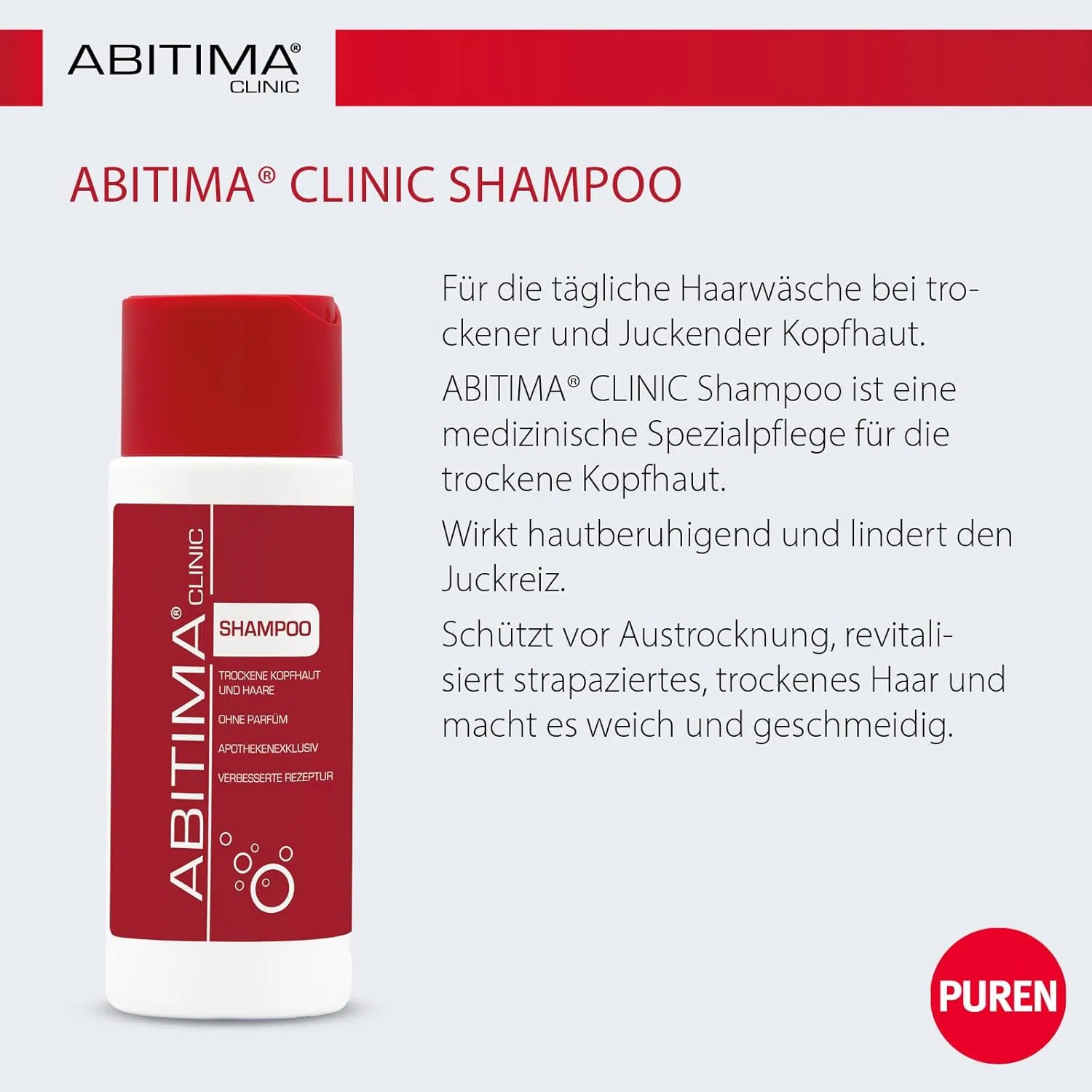 Шампунь CLINIC для сухой и зудящей кожи головы Abitima, 2 X 200 Ml — фото 2