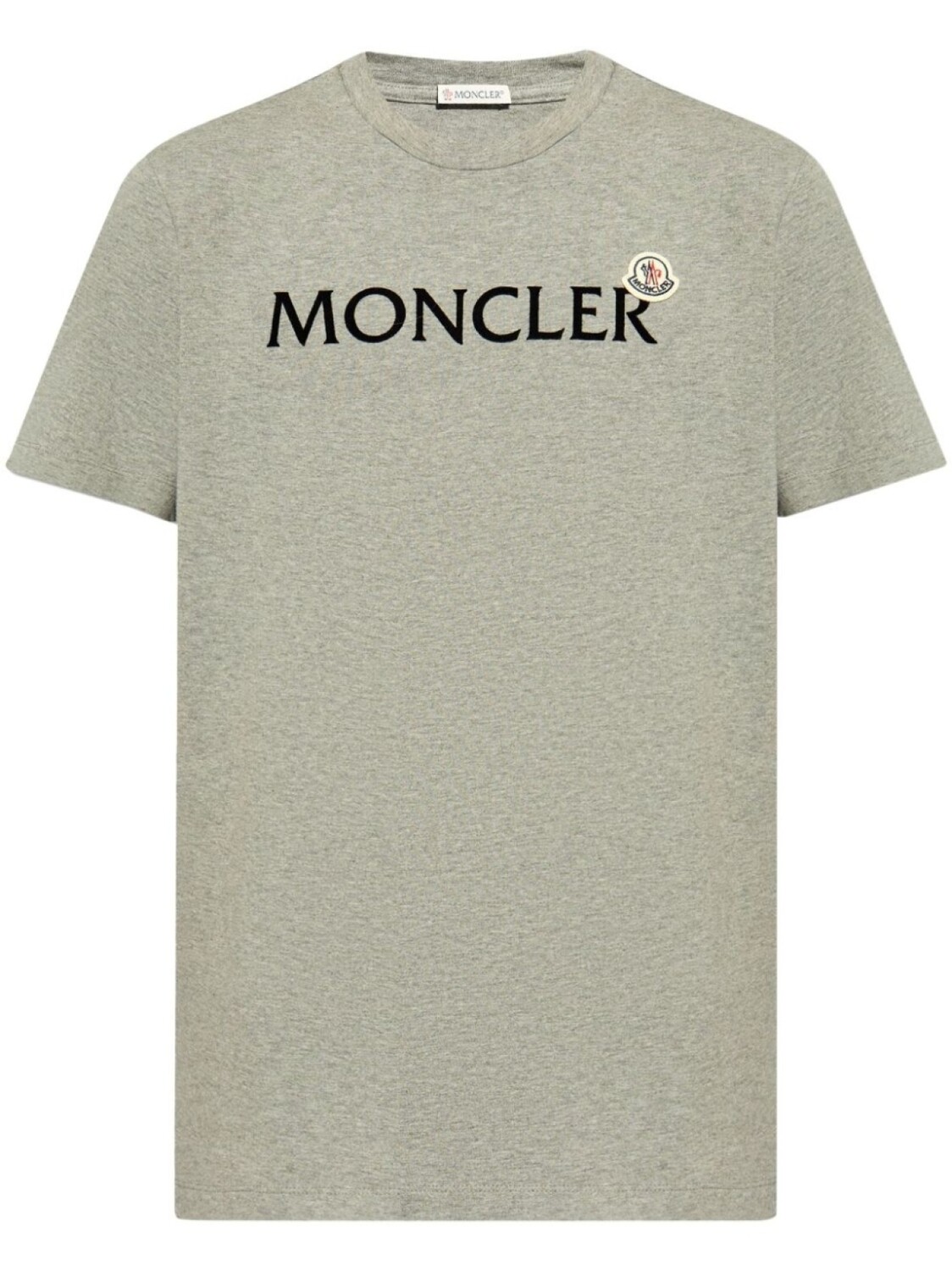 

Moncler футболка из хлопка с флокированным логотипом, серый