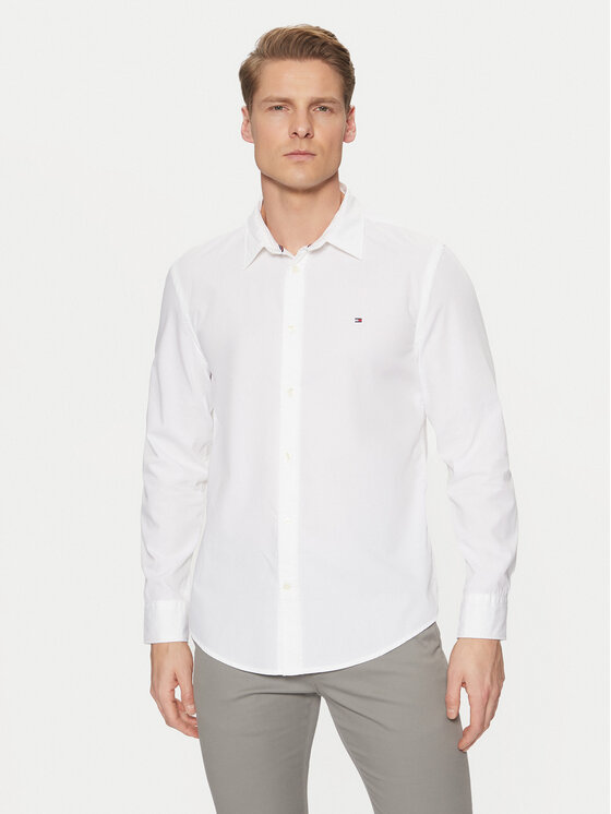 

Рубашка облегающего кроя MW0MW38137 Tommy Hilfiger, белый