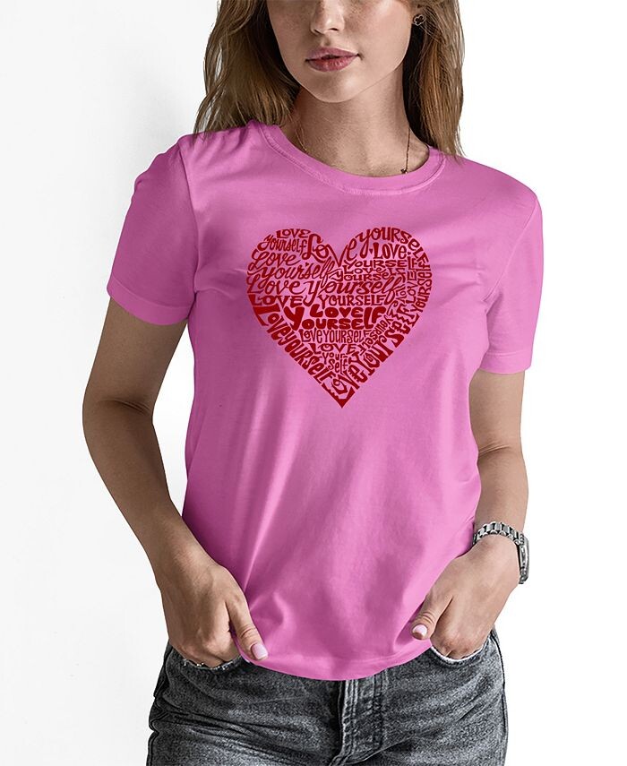

Женская футболка с короткими рукавами Love Yourself Word Art LA Pop Art, розовый
