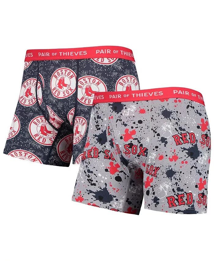 

Мужской комплект из 2 трусов-боксеров серого и темно-синего цвета Boston Red Sox Super Fit Pair Of Thieves