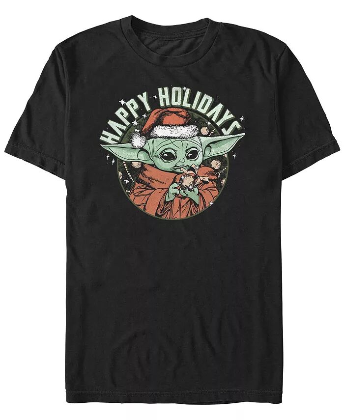 

Мужская футболка с короткими рукавами Star Wars Mandalorian Grogu Holidays Fifth Sun, черный