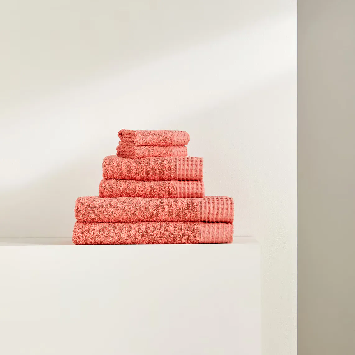 

Набор из 6 хлопковых полотенец 450 г/м2 Frere Basics El Corte Inglés, розовый