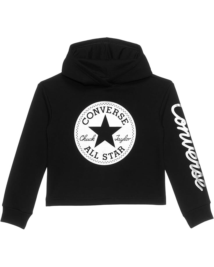 

Худи Converse Kids Chuck Patch Cropped Hoodie, черный