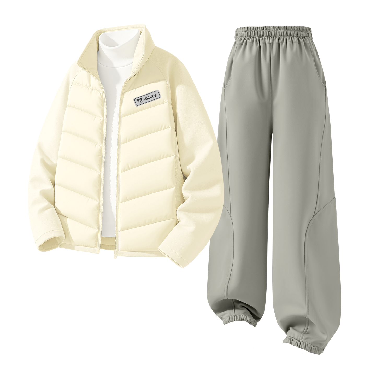 

Детская повседневная спортивная одежда Disney, [Thickened Thermal]Di H Square Hook-and-Loop K экрю/белый серый