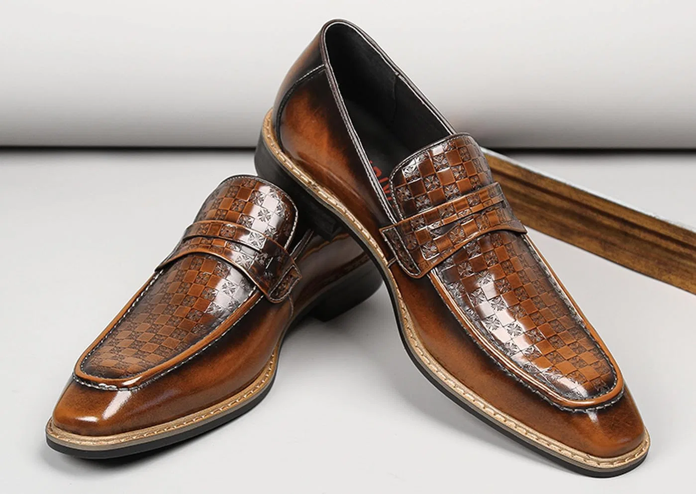 Мокасины кожаные Santimon, модель Loafers, коричневый — фото 2