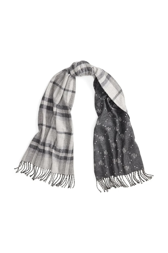 

Шарф из смесовой шерсти Lauren Ralph Lauren, серый