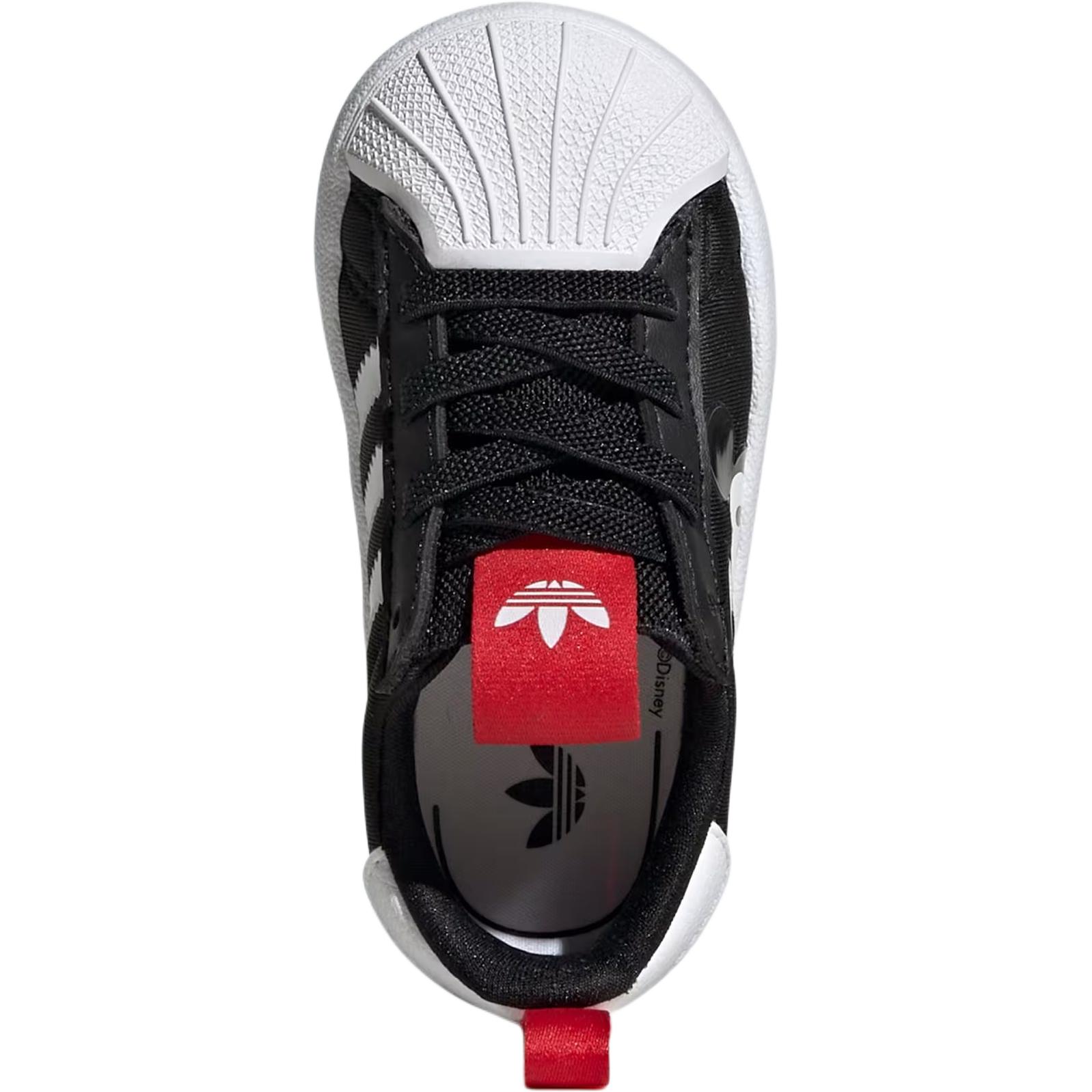 Disney x SUPERSTAR 360 Устойчивые к истиранию низкие кроссовки для малышей черно-белые Adidas Originals — фото 4