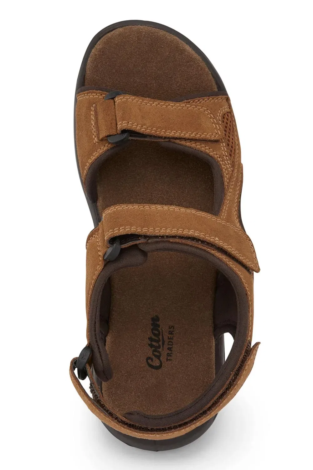 Сандалии Leather Strider Cotton Traders из нубука и замши, коричневый — фото 2