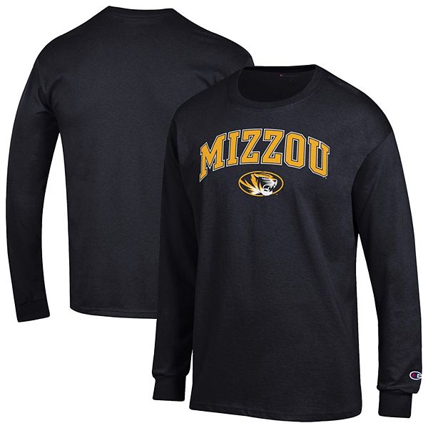 

Мужская черная футболка с длинным рукавом missouri tigers arch over logo 2-hit Champion