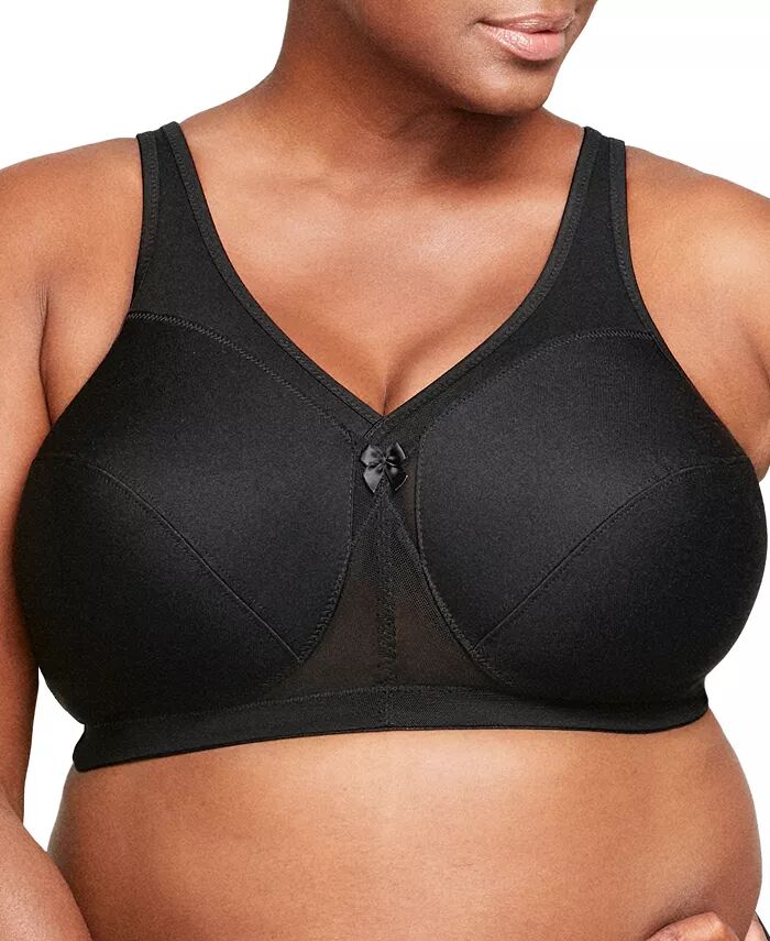 

Женский бюстгальтер MagicLift Active Wirefree Support Bra для полной фигуры размера плюс 1005 Glamorise, черный