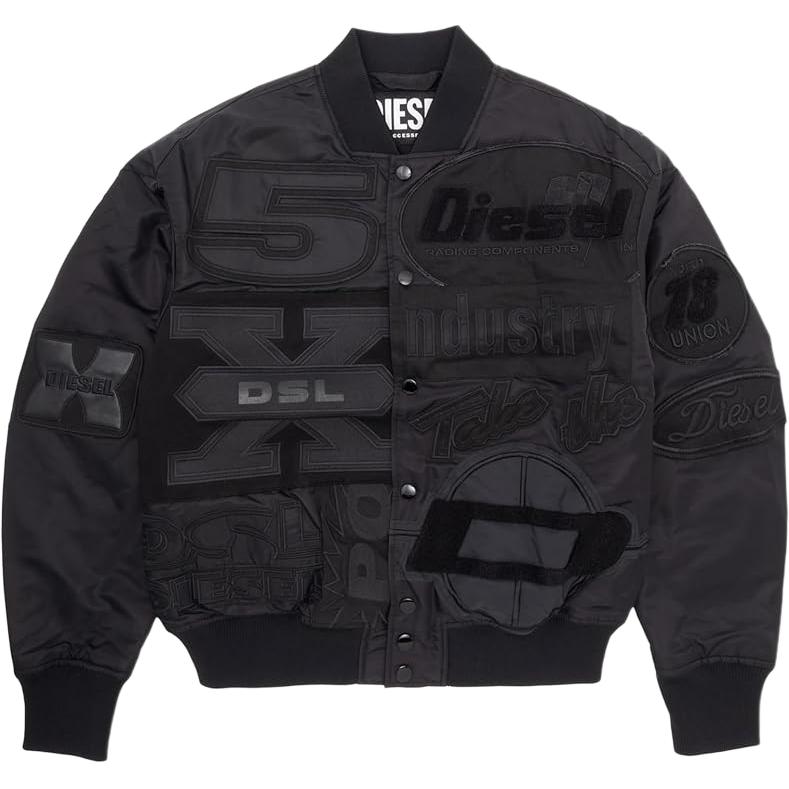 

DIESEL Бейсбольная куртка мужская черная, Black