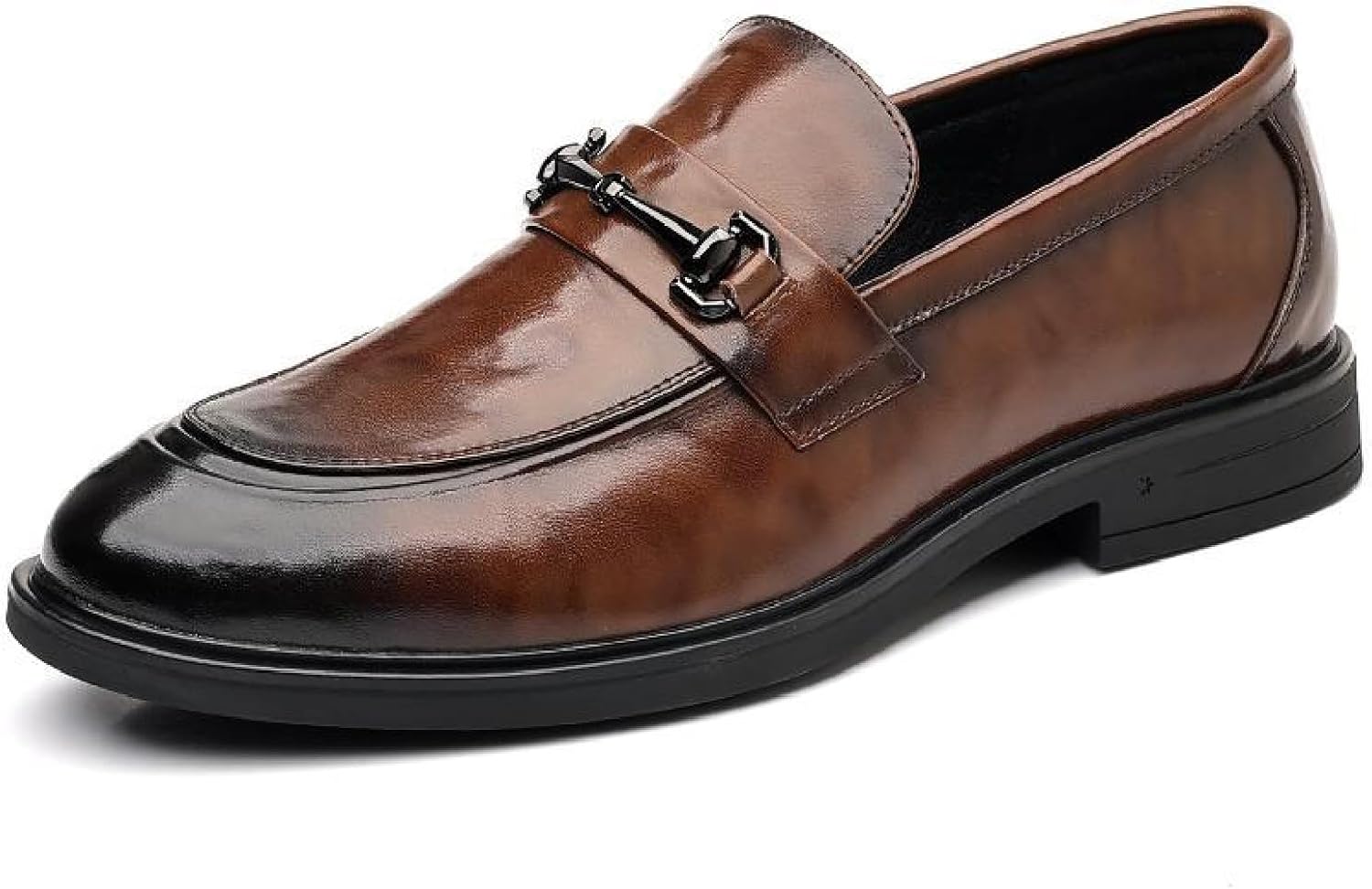 

Мужские лоферы BHDJK с пряжкой в виде лошадиного бита, модные слипоны на массивном каблуке, туфли для работы, бизнеса и вечеринок, коричневый