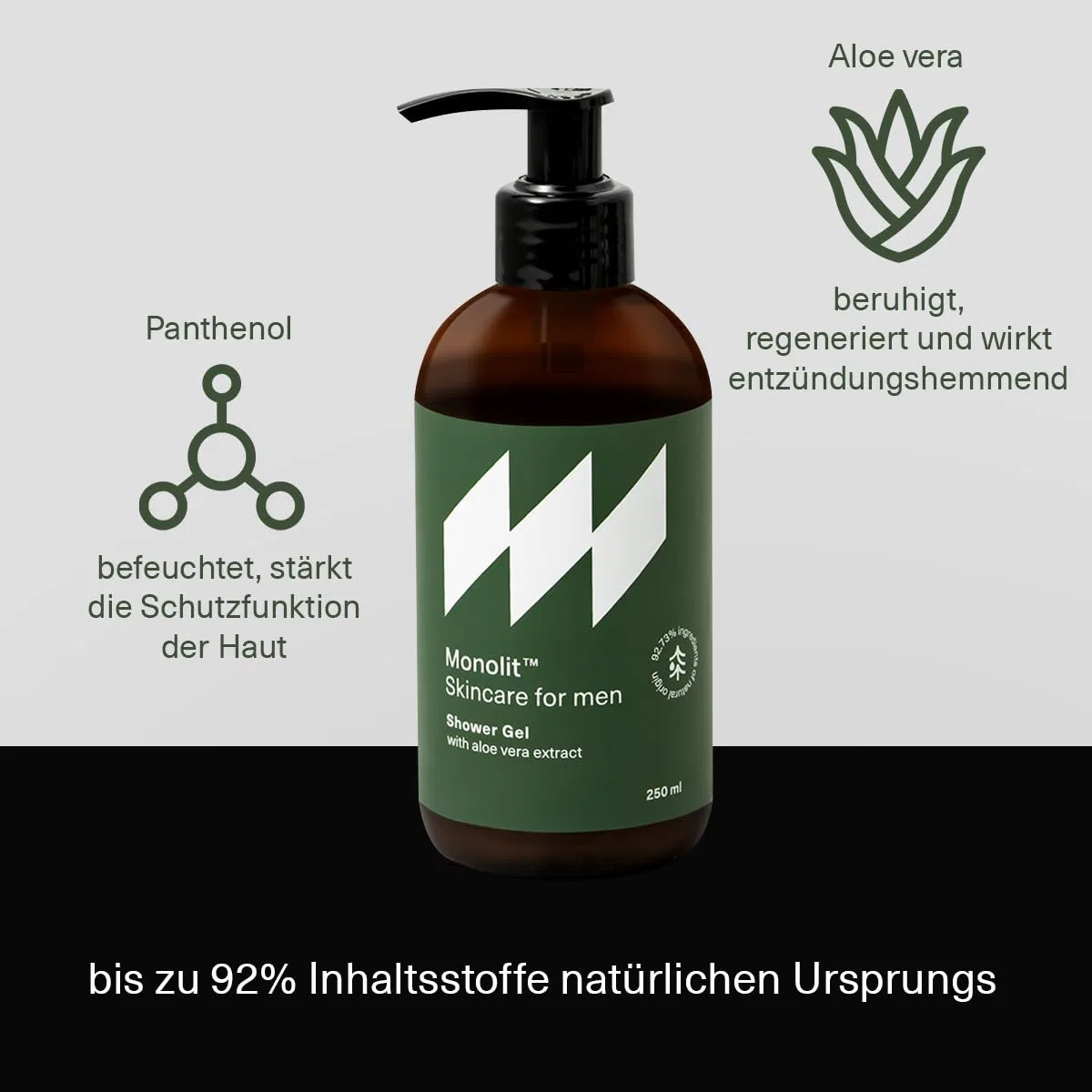 Гель для душа для мужчин с алоэ и сандалом от Monolit Monolit Skincare For Men — фото 4