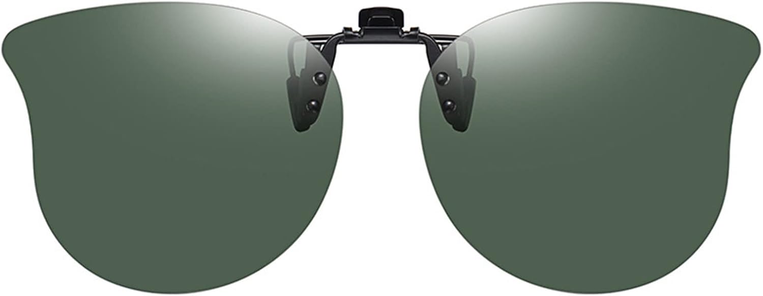 

Поляризованные солнцезащитные очки «кошачий глаз» с зажимом, антибликовым покрытием и защитой от УФ-излучения, большие солнцезащитные очки, подходят для ношения поверх очков с диоптриями FF FRAZALA, Dark Green