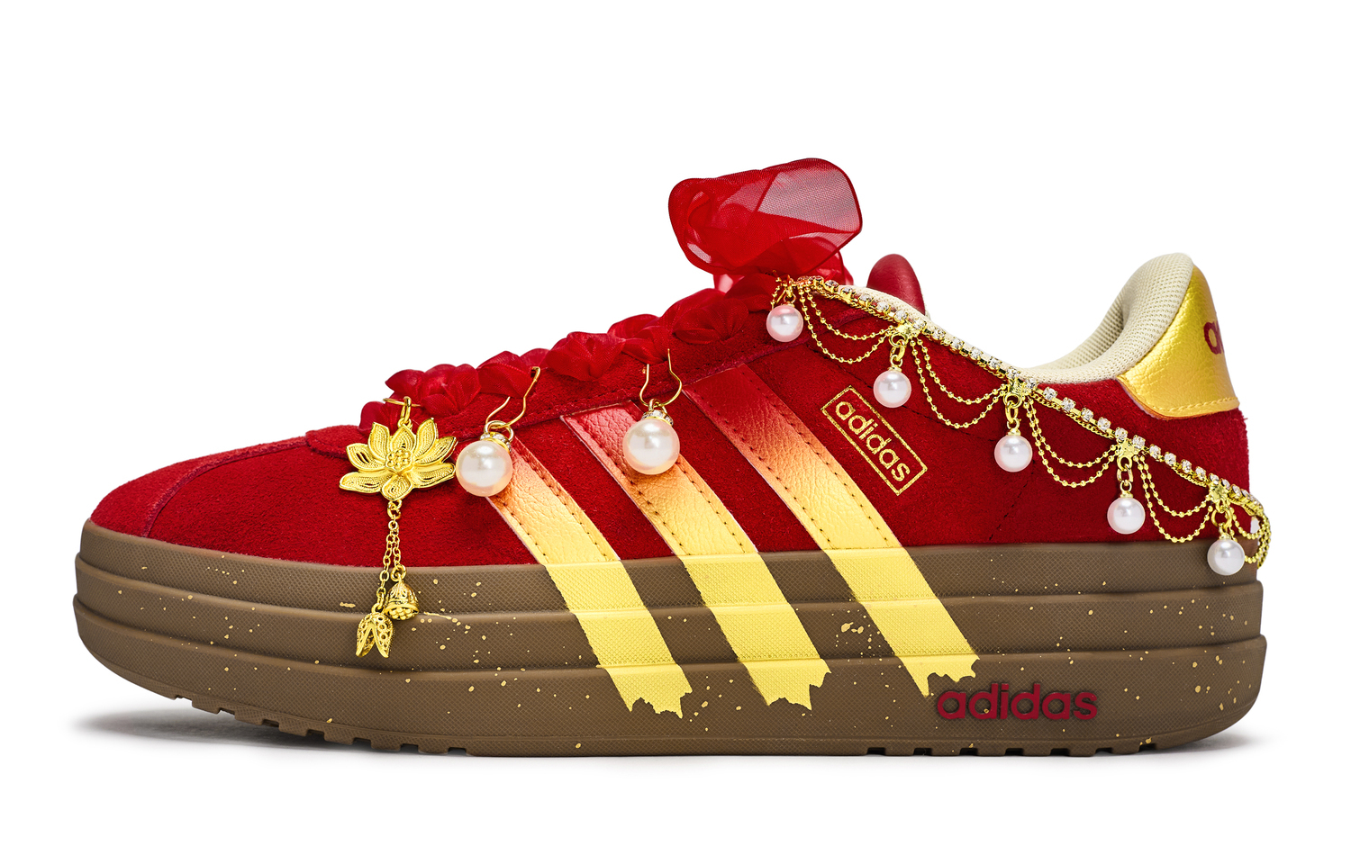 

Adidas VL Court Bold Walking Planet, Lotus Low top Skateboard Shoes Unisex Red Gold