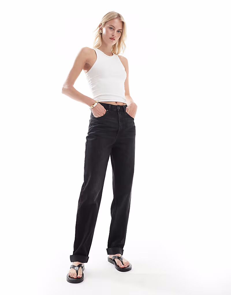 

ASOS DESIGN Высокие свободные джинсы mom с высокой посадкой черного цвета ASOS Tall