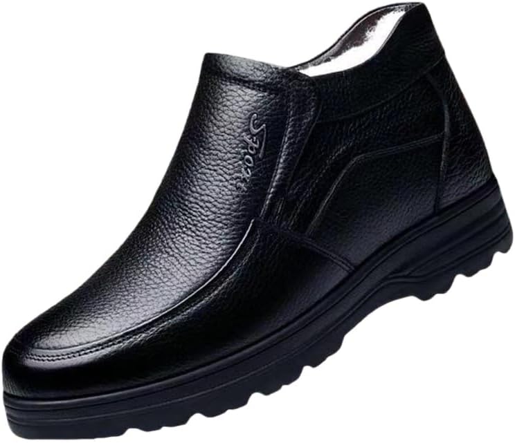 

Мужские теплые и удобные зимние ботинки с толстой подошвой, изготовленные из резины для отличного сцепления с поверхностью Fusecottc, черный