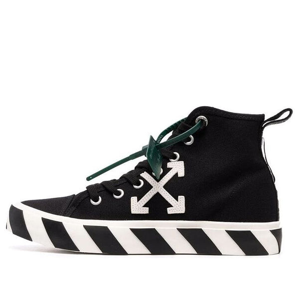 

Кроссовки vulcanized mid-top canvas sneakers 'black white green' Off-White, черный