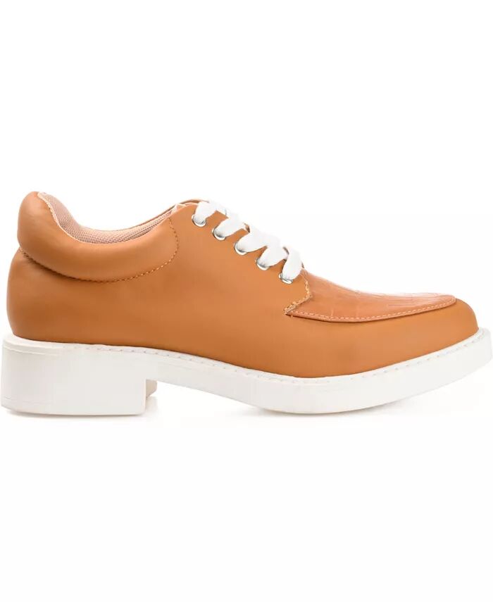 Женские оксфорды Aliah Lace Up Journee Collection, коричневый/бежевый — фото 2