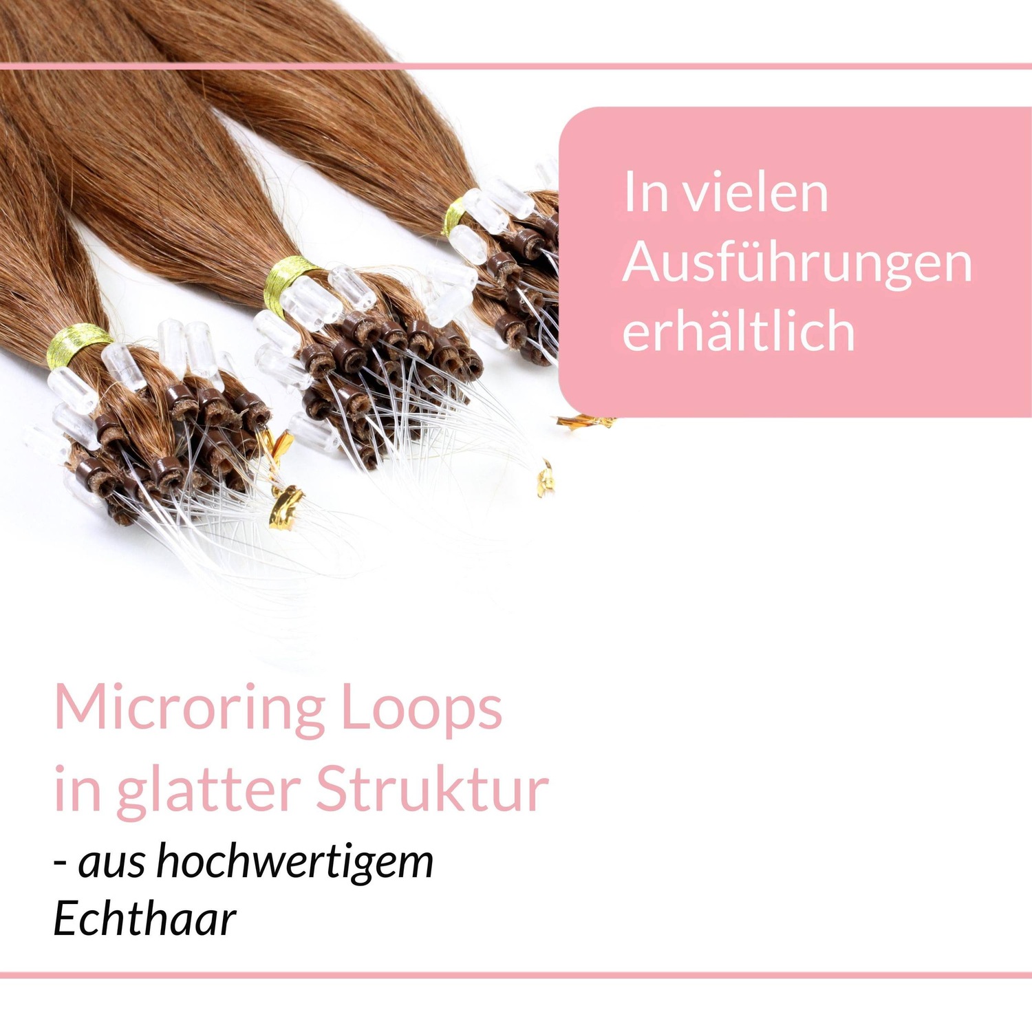 Накладные волосы microring extensions echthaar #8/03 hellblond natur-gold 1g Hair2Heart, 50cm, количество 25 шт. — фото 3