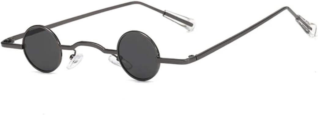 

Винтажные панк-хип-хоп маленькие круглые солнцезащитные очки в металлической оправе для женщин, модные, для вечеринок и путешествий, с защитой от УФ-излучения UV400 TVTBBVV, Gun Gray