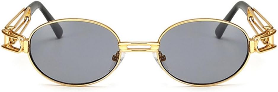 

Круглые солнцезащитные очки 2027 для женщин, винтажные мужские, металлическая оправа, классический панк, зеркальное покрытие, защита от УФ-излучения UV400 MTZJH, Gold Frame Grey