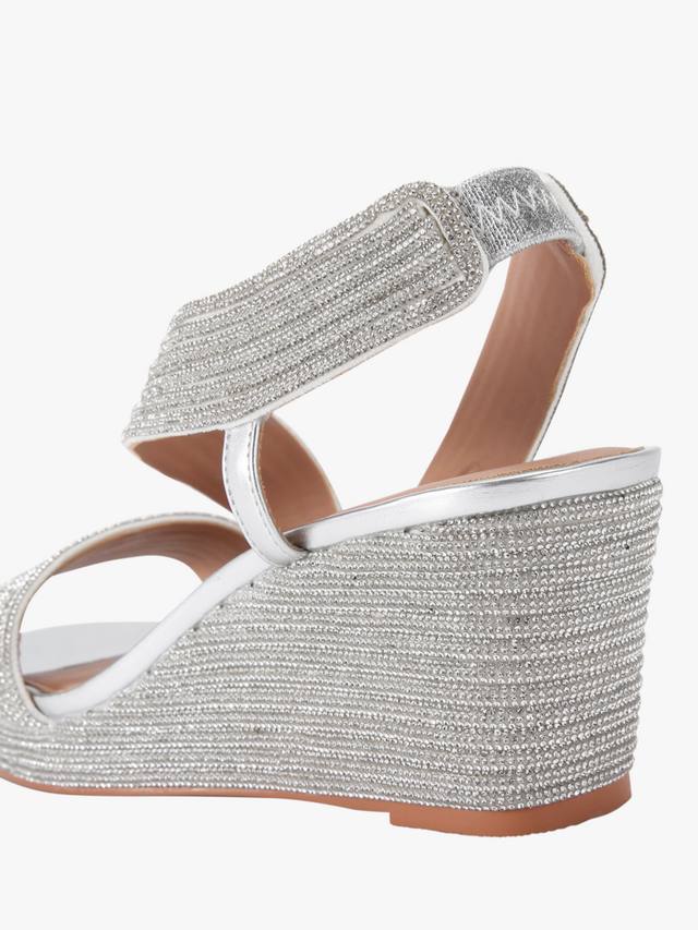 Праздничные сандалии на танкетке Carvela, серебряный — фото 4