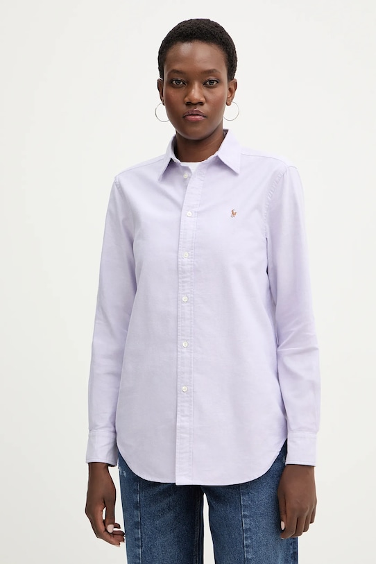 

Хлопковая рубашка Polo Ralph Lauren, фиолетовый