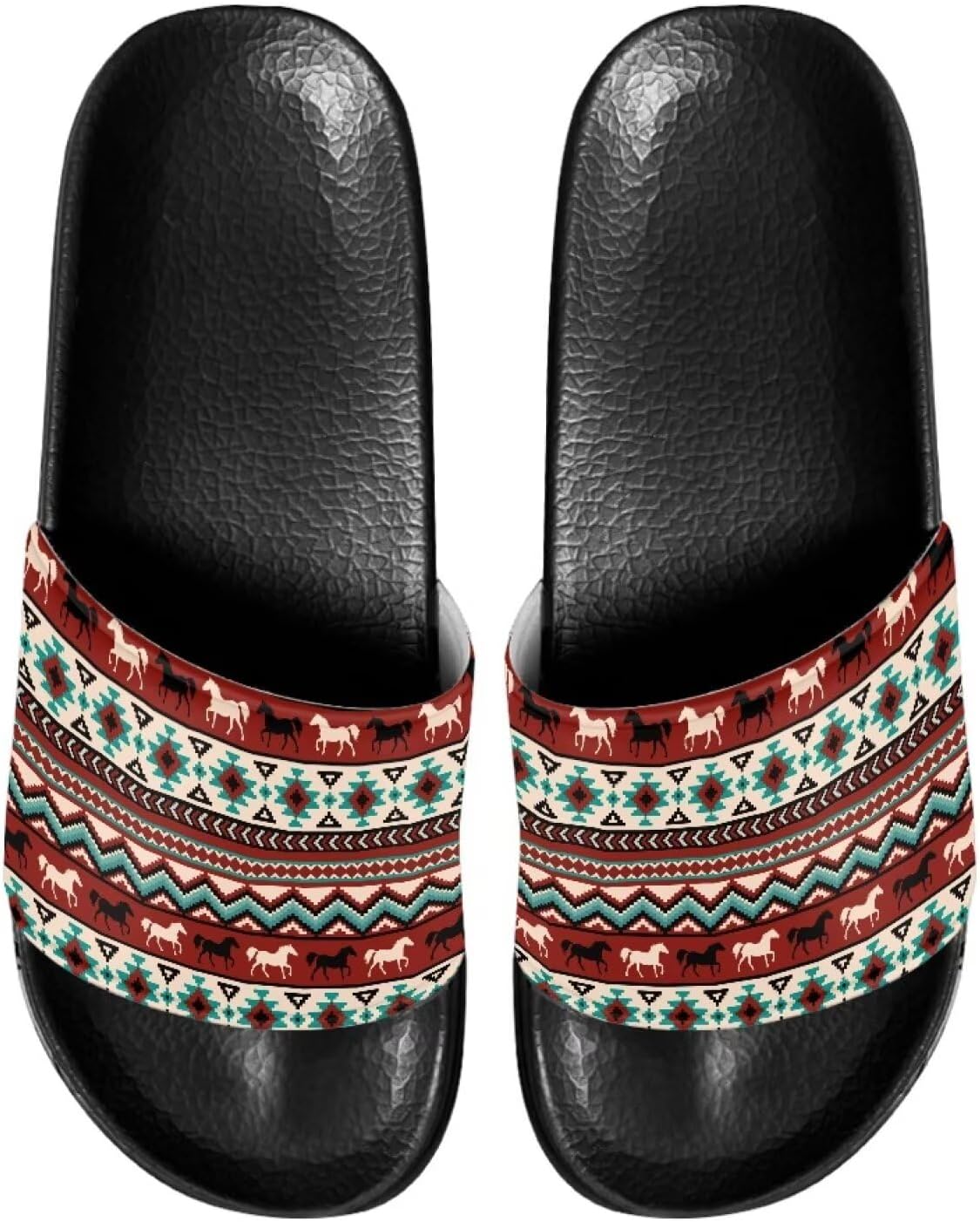 

Мужские тапочки Pugasmiru, шлепанцы, нескользящие для душа, домашняя повседневная обувь, Aztec Tribe Horse Pattern