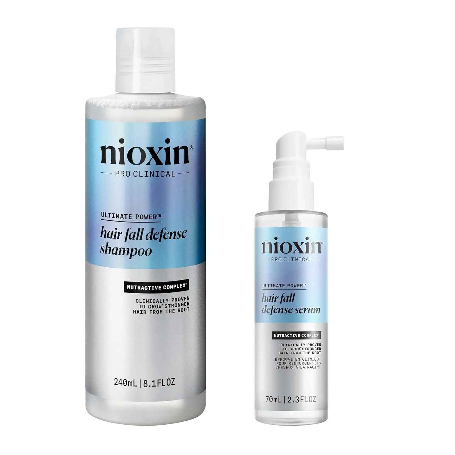 Шампунь Nioxin Hair Fall Defense 240 мл + интенсивный несмываемый уход для ежедневного применения Nioxin Hair Fall Defense 68 мл